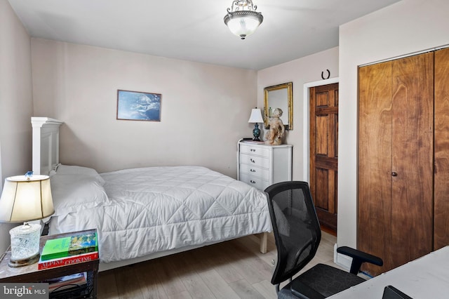 bedroom featuring light hardwood / wood-style flooring