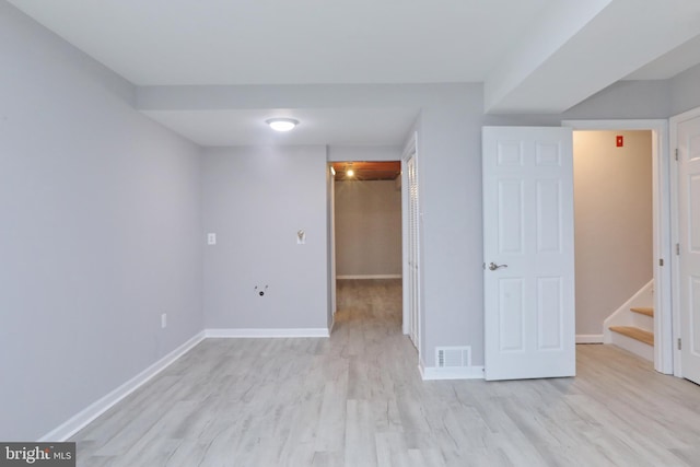 unfurnished room featuring light hardwood / wood-style flooring