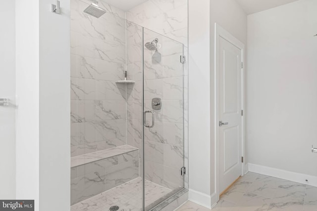 bathroom featuring walk in shower