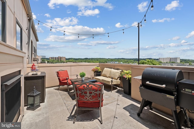 view of patio / terrace featuring outdoor lounge area and area for grilling