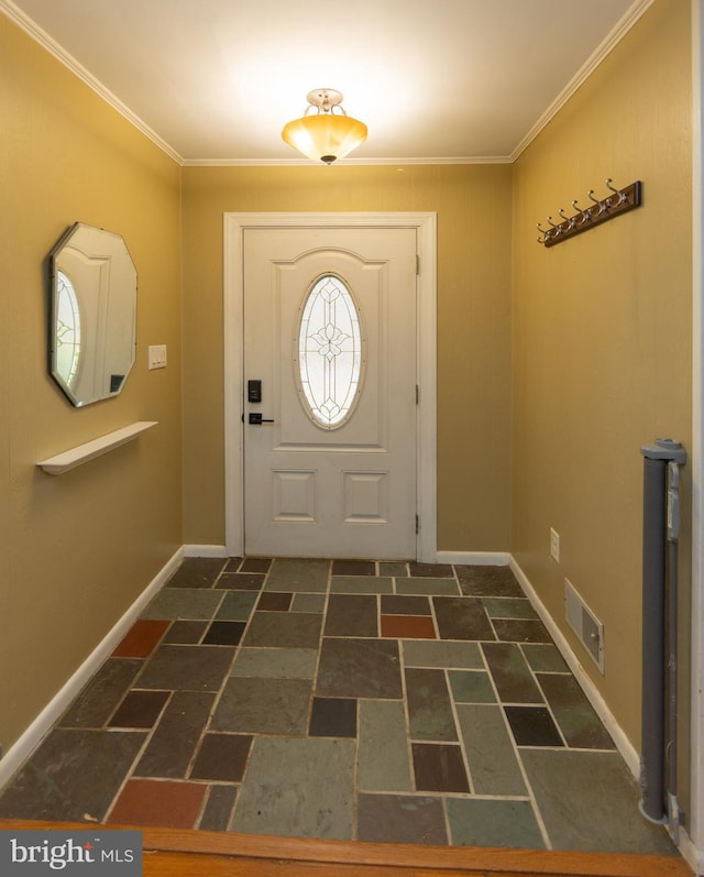 entrance foyer with ornamental molding