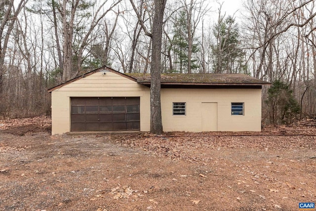 view of garage