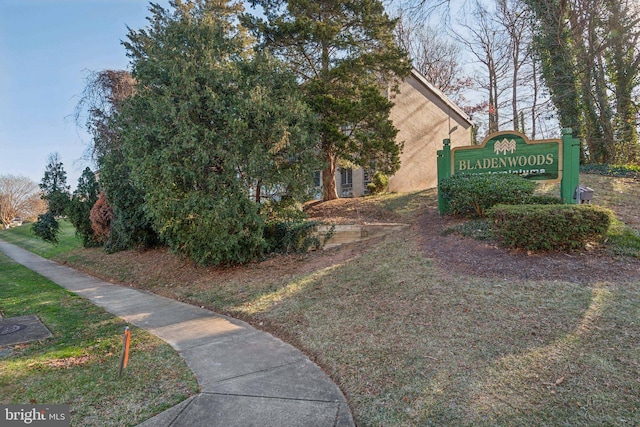 view of community sign