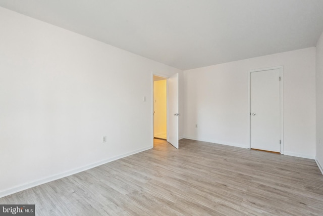 empty room featuring light wood-type flooring