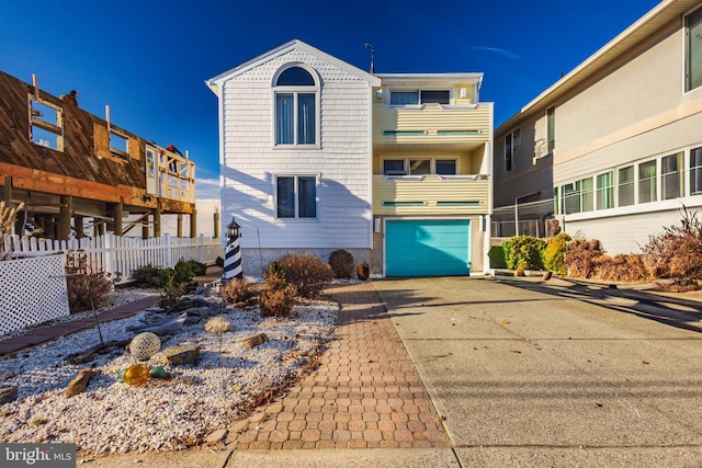 view of front of house with a garage