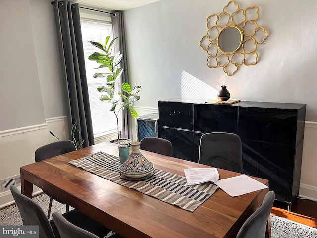 dining room with wood-type flooring