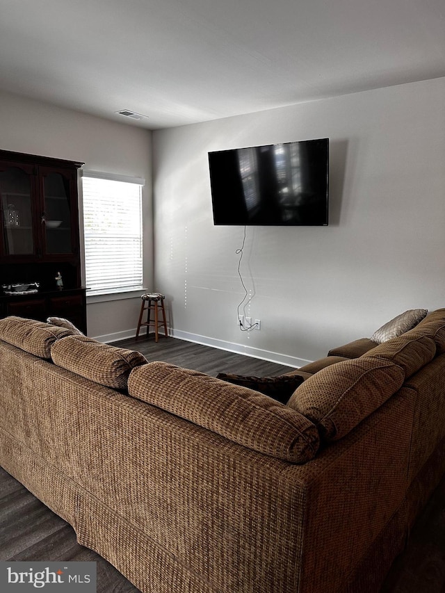 living room featuring hardwood / wood-style flooring