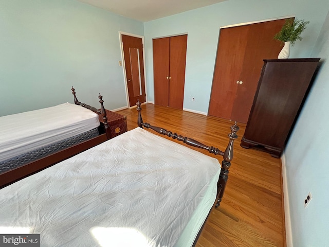 bedroom featuring light hardwood / wood-style flooring