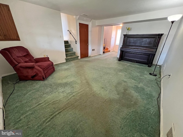 sitting room with carpet