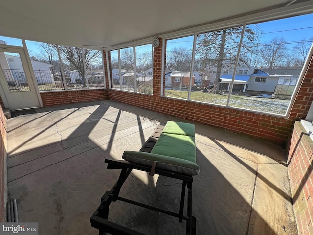 view of unfurnished sunroom