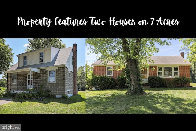 view of front of property with a front lawn