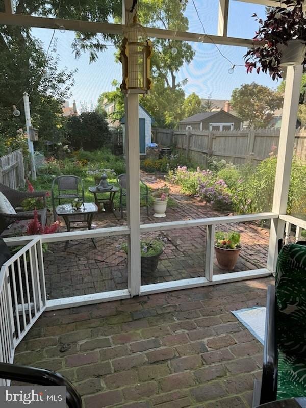 view of sunroom