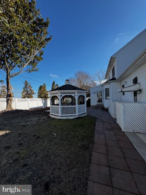 view of yard with a gazebo