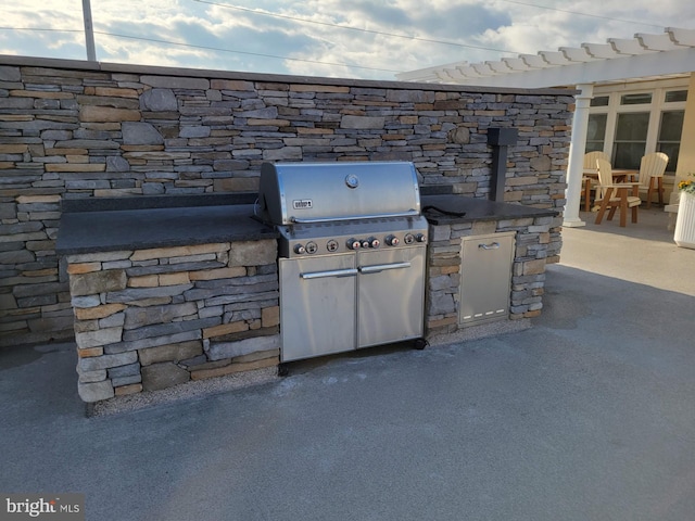 view of patio / terrace with a grill and exterior kitchen