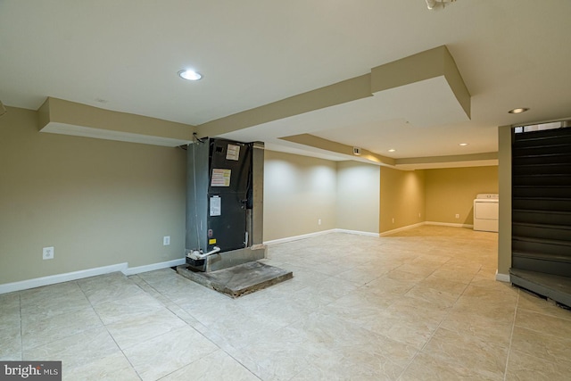 basement with washer / clothes dryer