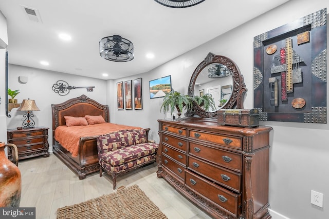 bedroom featuring light hardwood / wood-style flooring