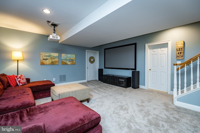 view of carpeted living room