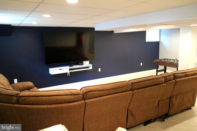 view of tiled living room