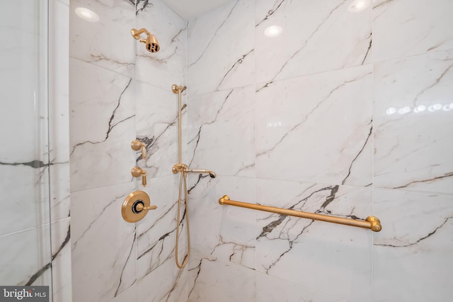 interior details with tiled shower