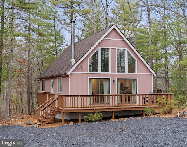 view of front of house featuring a deck