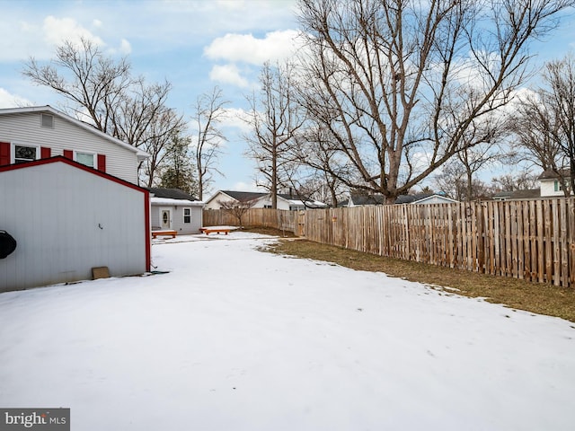 view of snowy yard