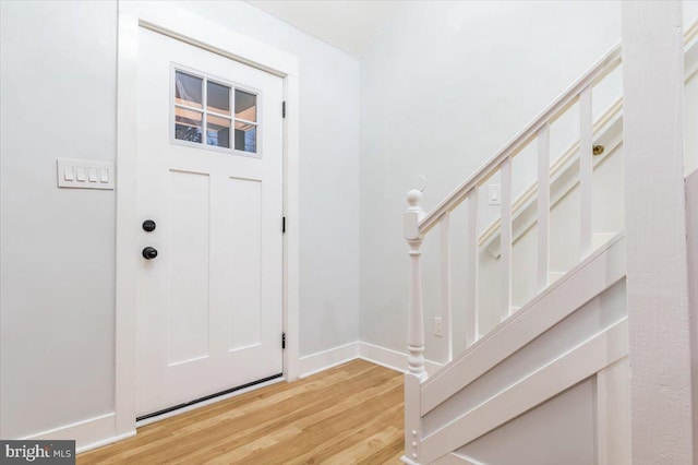 foyer featuring light hardwood / wood-style floors