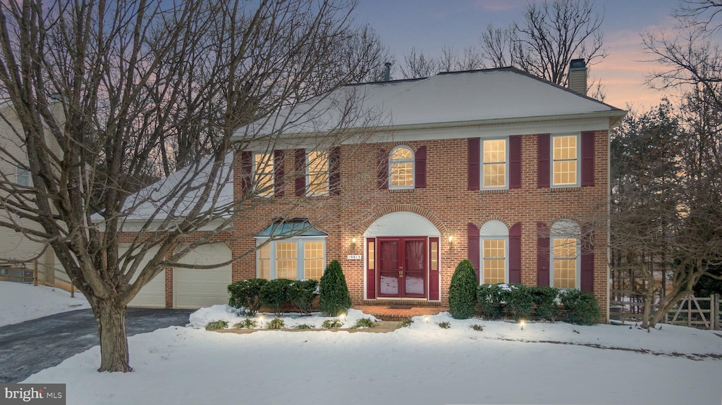 colonial house with a garage