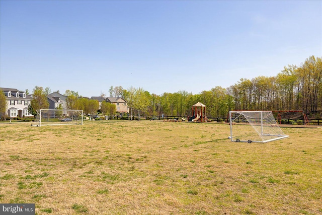 view of yard featuring a playground