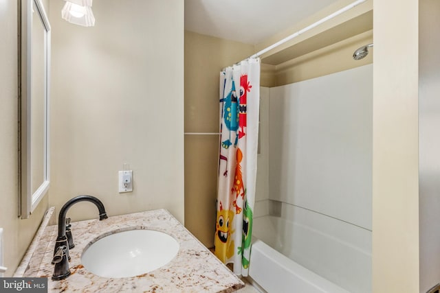 bathroom with sink and shower / tub combo