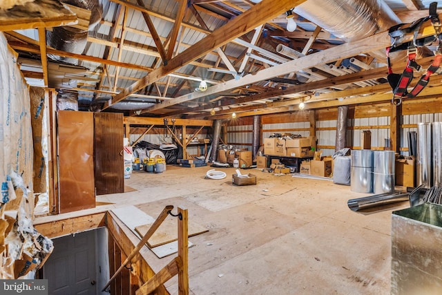 miscellaneous room featuring vaulted ceiling