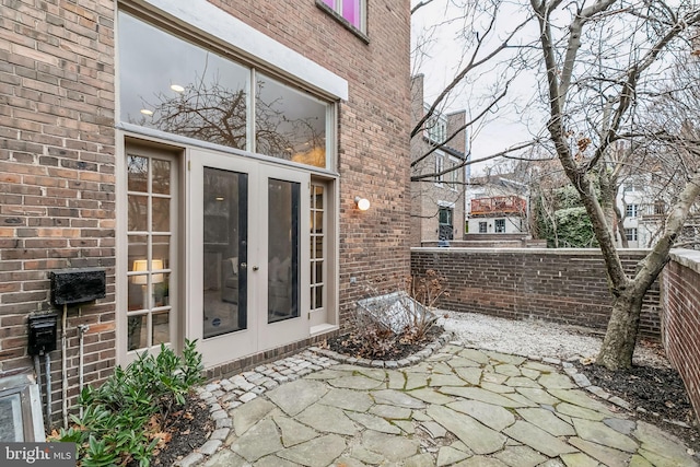 view of patio / terrace featuring french doors