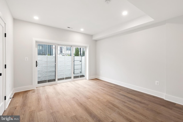 empty room featuring light wood-type flooring