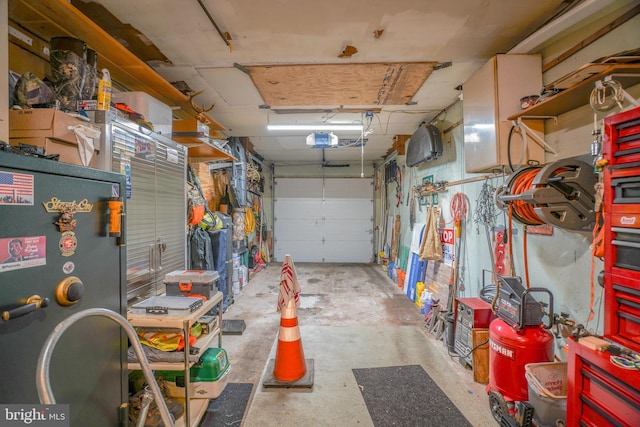 garage featuring a garage door opener