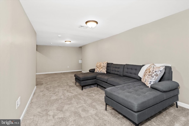 living room with carpet floors