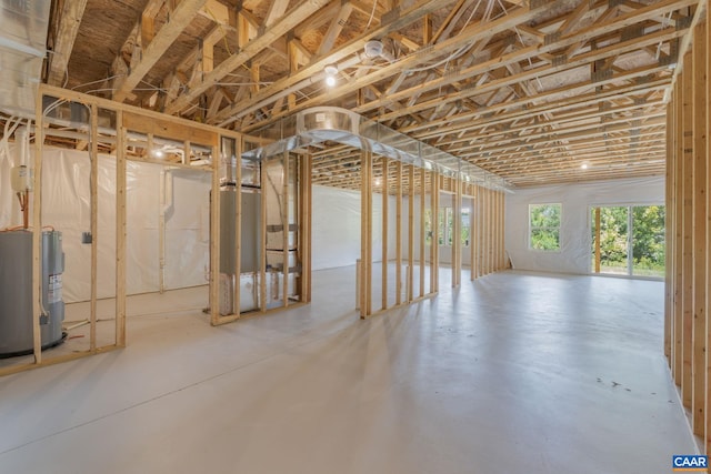 basement with electric water heater