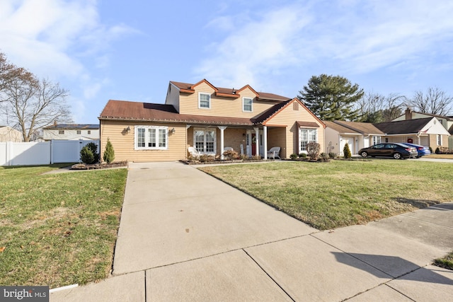 view of front facade with a front lawn