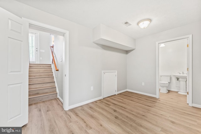 interior space featuring light wood-type flooring