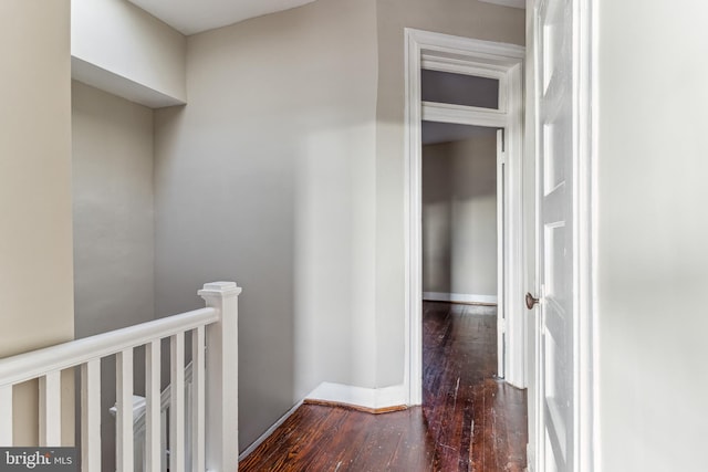 hall featuring dark hardwood / wood-style floors