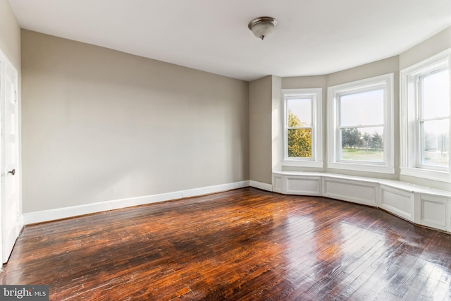 empty room featuring dark hardwood / wood-style floors