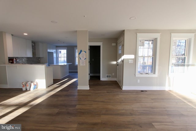 interior space featuring dark hardwood / wood-style floors