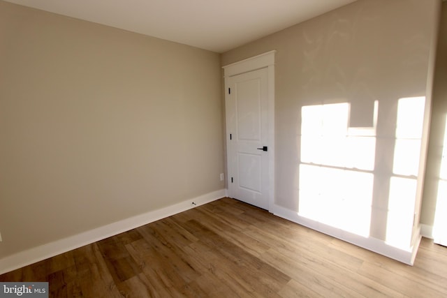 empty room featuring light wood-type flooring