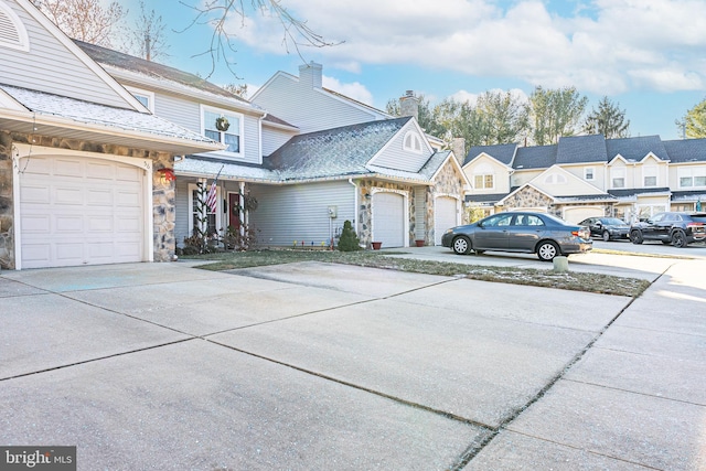 exterior space with a garage