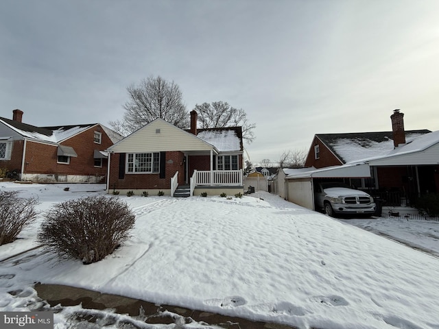 view of front of property featuring covered porch