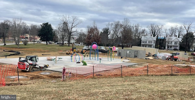 view of play area featuring a yard