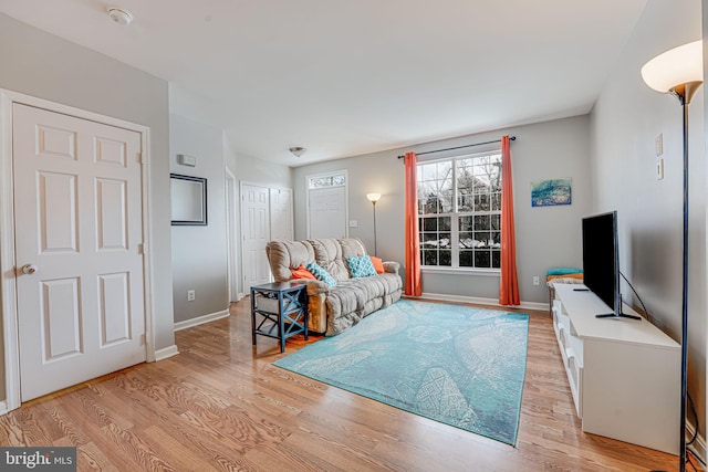 living room featuring light hardwood / wood-style flooring