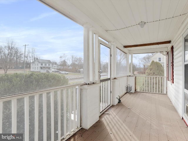 view of unfurnished sunroom