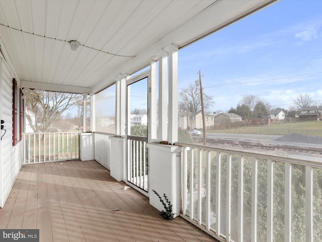 view of unfurnished sunroom