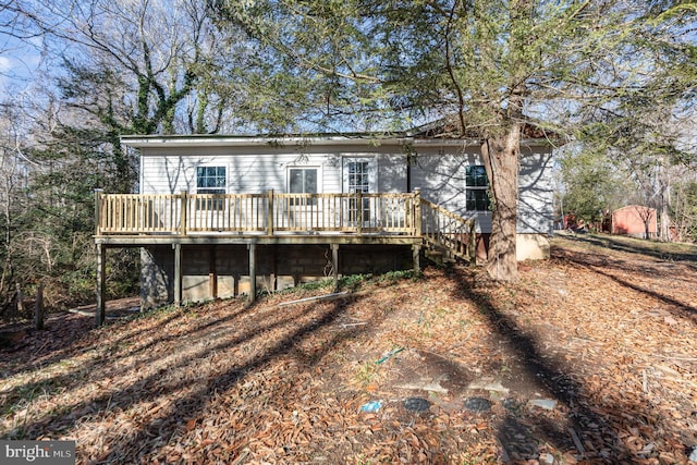 view of front of house with a deck