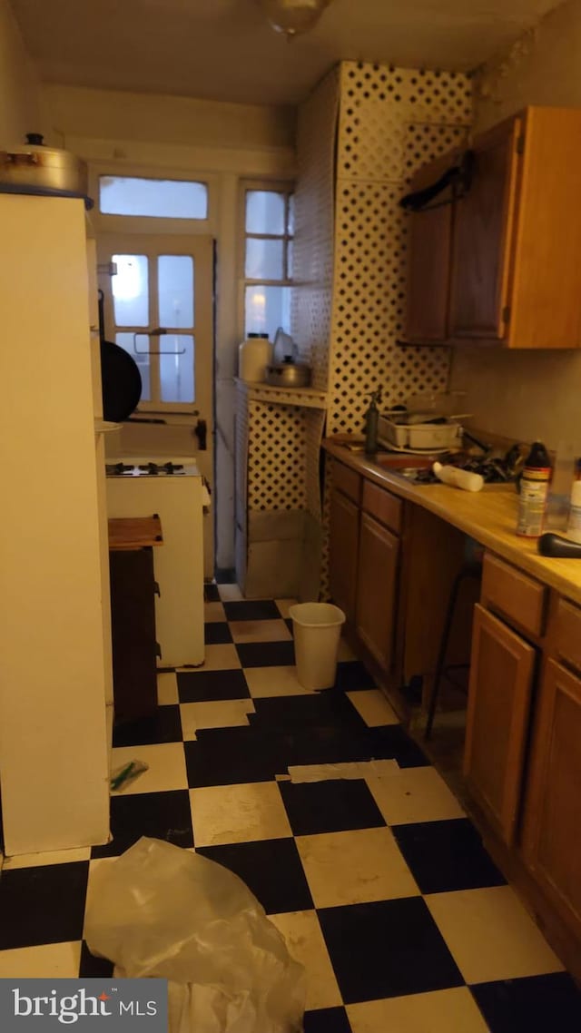 kitchen with white refrigerator