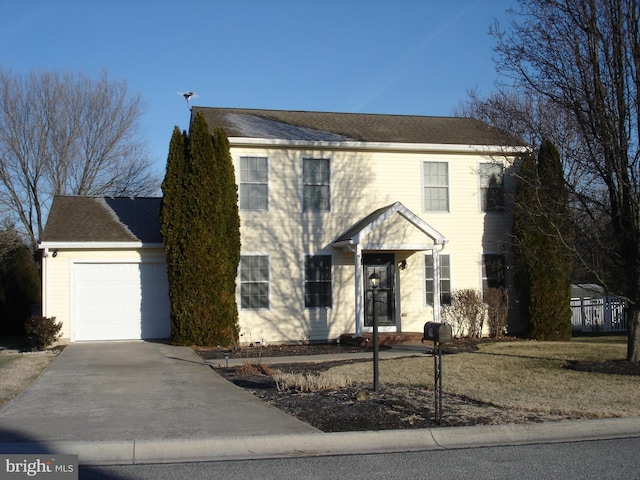 colonial-style house with a garage